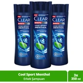 Clear Men Kepeğe Karşı Etkili Şampuan Cool Sport Menthol Ferahlatıcı Mentol Etkisi 350 ml x3 thumbnail 1