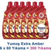 Yumoş Extra Konsantre Çamaşır Yumuşatıcısı Amber 1440 ml 60 Yıkama x 6 Adet - 1