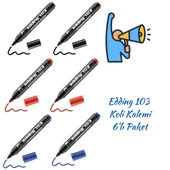 Edding Permanent Markör E-103 2 Mavi 2 Siyah 2 Kırmızı - 1