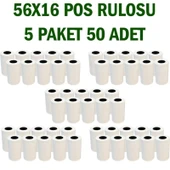 Bk Etiket X5 Tech Termal Yazar Kasa Pos Rulosu 56X16 mt (5paket 50 Rulo) thumbnail 1