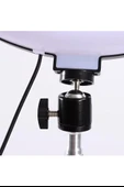 LED Işıklı Telefon Tutuculu Masaüstü Tripod  Canlı Yayın, Video ve Makyaj İçin Halkalı Ring Light - 6