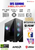 DFS GAMING HELCURT RYZEN 5 7500F-B650M-RTX 5060-32GB DDR5 RAM-1TB M.2 SSD-OYUNCU BİLGİSAYARI thumbnail 1