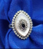 925 Ayar Kadın Gümüş Sedef Yüzük sy00031 thumbnail 4