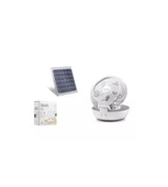 Hadron Hs-T7 Masa Üstü Vantilatör Güneş Enerjili 19cm Beyaz +  Gece Lambası - 1