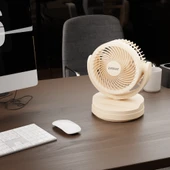 EVEREST EFN-509, KREM, 3 Kademeli Hiz, 17,5cm 3 Kanat Pervane ve Çerçeve, Masaüstü, USB Vantilatör - 4