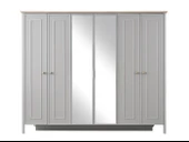 Yakamoz 6 Kapaklı Aynalı Elbise Dolabı Gardrop 253x64x213 - 1