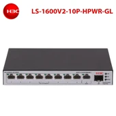H3C S1600V2-10P-HPWR, 8 Port, GigaBit, PoE 125W, L2, 1 Port GigaBit Uplink, 1 Port GigaBit SFP, Web Yönetilebilir, Masaüstü Switch thumbnail 1
