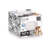 M-Pets Urbanstyle Tilt'd Raised Ceramic Bowl 150ml Siyah Beyaz thumbnail 1