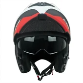 CGM 568G BER DRESDA ÇENE AÇILIR MOTOSİKLET KASKI KIRMIZI-SİYAH / M thumbnail 3