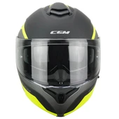 CGM 568G BER DRESDA ÇENE AÇILIR MOTOSİKLET KASKI SARI-GRİ / S thumbnail 2