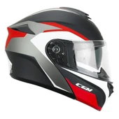 CGM 568G BER DRESDA ÇENE AÇILIR MOTOSİKLET KASKI KIRMIZI-SİYAH / M thumbnail 1