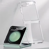 Samsung Galaxy Z Flip 6  Uyumlu Şeffaf Sert PC Kılıf thumbnail 2