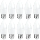 Osaka 6W Dekoratif LED Mum Ampul Buji 10'lu Paket Beyaz Işık E27 Duylu Küçük Ampul Kalın Duy - 1
