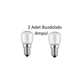 FullYedek Beko Buzdolabı Ampul 15 Watt E14 Duy Ince Dip Ampul 15 Watt Ampül Parfüm Ampul , 2 Adet - 1