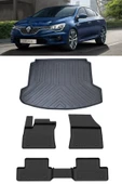 Sahler Megane 4 Sedan 2016 ve Sonrası 4.5D Paspas 3D Rizline Çift Cep Bagaj Havuzu thumbnail 1