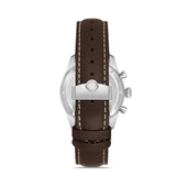 Hislon MS154T-02KS Yansıma Önleyici Seramik Çerçeve Safir Camlı Deri Kordon Çelik Kasa 10 ATM Suya Dayanıklı Kahverengi Renk Erkek Kol Saati thumbnail 3