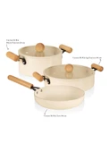 The Mia Cucina Di Mia İndüksiyon Tabanlı Seramik Tencere Tava Seti 5 Parça thumbnail 2
