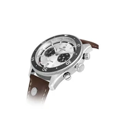 Hislon MS154T-02KS Yansıma Önleyici Seramik Çerçeve Safir Camlı Deri Kordon Çelik Kasa 10 ATM Suya Dayanıklı Kahverengi Renk Erkek Kol Saati thumbnail 4