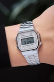 Casio A168WA-8AYDF Retro Tasarım Kare Kadran Metal Kordon Metal Kasa  Metalik Renk Üniseks Kol Saati - 5