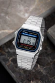 Casio A168WA-1WDF Retro Tasarım Kare Kadran Metal Kordon Metal Kasa Metalik Renk Üniseks Kol Saati - 6