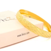 Altın Kaplama İmitasyon 1cm Baklava Model Bilezik BLZ-3122 thumbnail 4