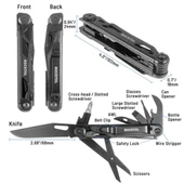 Rocktol 12 Fonksiyonlu Multi Tool Siyah Çakı (Kılıflı) - 3