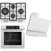 Ferre Flowart Basıc Serisi Beyaz Ankastre Set (ED076+ XE62CB + D081 ) thumbnail 1