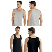 Şahinler E005 6lı Paket Erkek 3Gri-3Siyah Atlet XXXL - 1