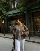 Kaşe Kaşmir Fermuarlı CEKET - Haki - 1