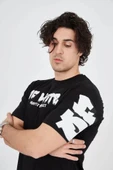 Erkek 24/1 Penye Baskılı T-Shirt - Siyah thumbnail 4