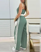 Kadın Ip Askılı Straplez Belden Kuşaklı Viskon Iki Iplik Tulum thumbnail 3