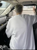 Baskılı Oversize Bisiklet Yaka T-shirt - Beyaz - 3