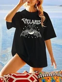 Bisiklet Yaka Baskılı T-shirt - Siyah thumbnail 2