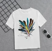 Kız Çocuk Baskılı T-Shirt - Beyaz - 1