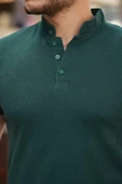 Erkek Hakim Yaka Dokuma Pamuklu Kumaş Kısa Kollu T-shirt - 3