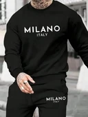 Erkek Uzun Kollu Baskı Detaylı Iki Iplik Takım thumbnail 2