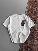 Erkek Baskılı Oversize T-shirt - Beyaz thumbnail 4