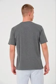 Erkek 24/1 Düz A Kalite Oversize T-shirt - Antrasit thumbnail 2