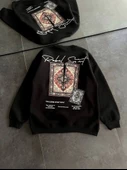 Bisiklet Yaka Baskılı SweatShirt - Siyah thumbnail 2