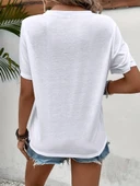 Kadın Kısa Kollu Bisiklet Yaka Göz Baskılı Süprem T-shirt thumbnail 2