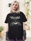 Bisiklet Yaka Baskılı T-shirt - Siyah thumbnail 3