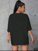 Baskılı Oversize T-shirt - Siyah thumbnail 2