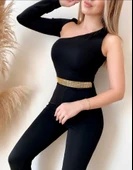 Kadın Asimetrik Dekolte Ve Taş Detay Fırsat ürün Tulum thumbnail 3