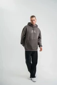 POLIZEI Premium Kalite Kapşonlu Dijital Patchli SweatShirt - Füme thumbnail 3