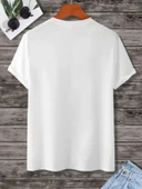 Unisex Baskılı Oversize T-Shirt - Beyaz thumbnail 2