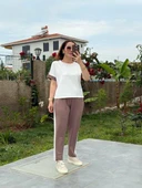 Kadın Modal Dokulu Kumaş Yanı şeritli Takım thumbnail 3