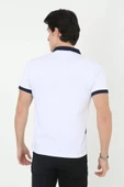 Erkek Yakalı Slim Fit Baskılı T-Shirt - Beyaz thumbnail 2
