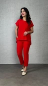 Kadın Kısa Kollu Yuvarlak Yaka Aerobin Bluz Ve Pantolon Ikili Takım thumbnail 2