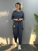 Kadın Iki Iplik Viskon Pamuk Kumaş Arma Detaylı Ikili Takım thumbnail 1