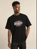 Unisex Baskılı Oversize T-Shirt - Siyah thumbnail 1